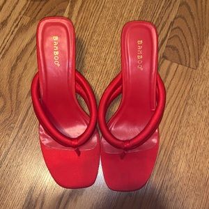 Red sandal heels